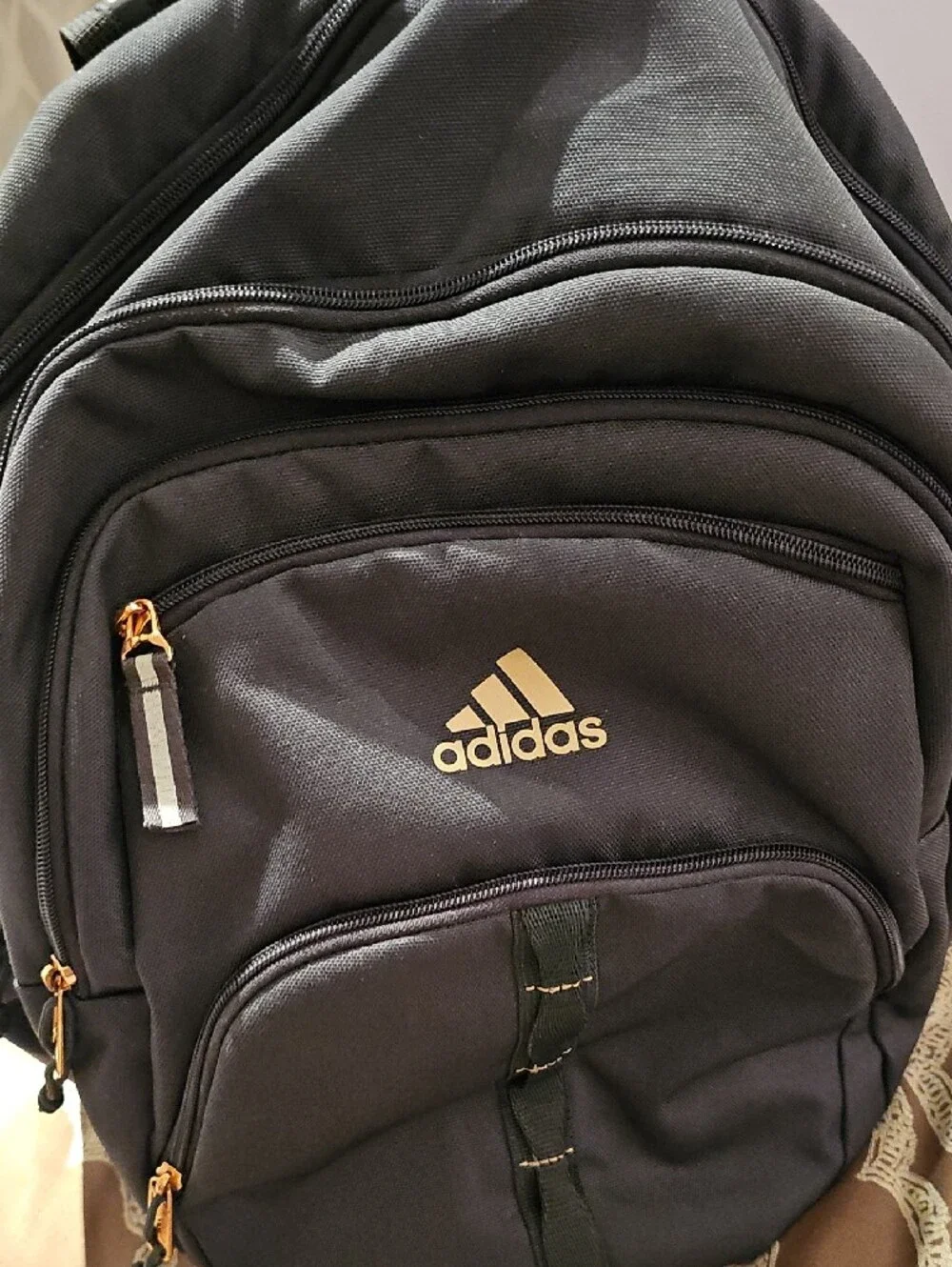 adidas Black Backpack with Gold Hardware
